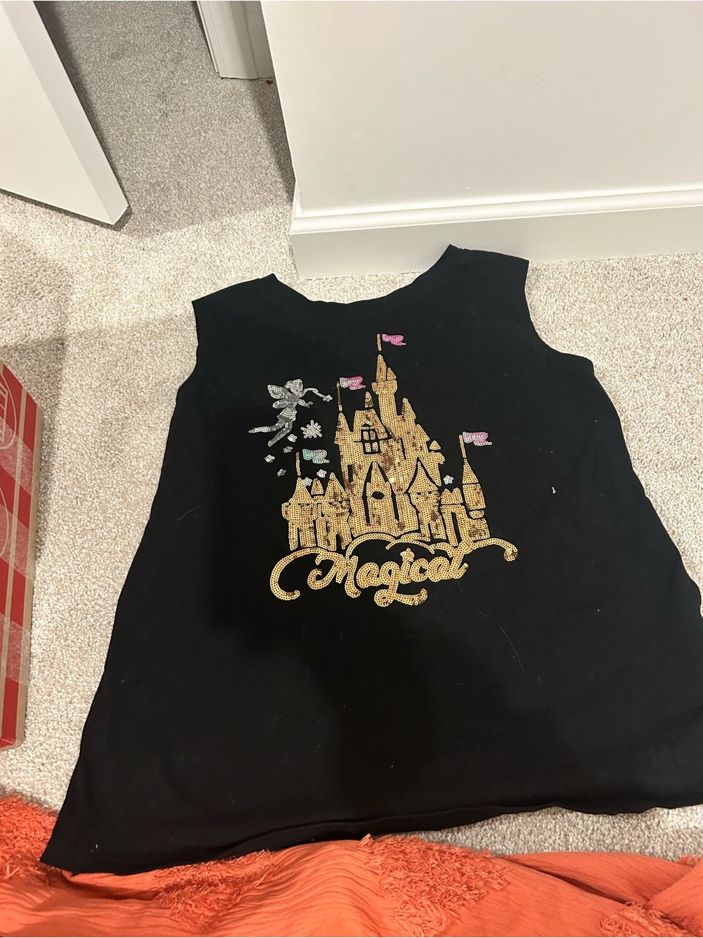 Black 'Magical' Castle Kids Tank Top